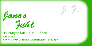 janos fuhl business card